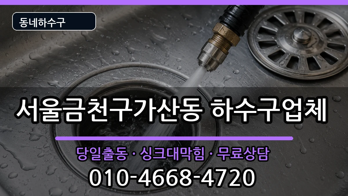 서울금천구가산동 하수구막힘 증상 처리 안내 이미지 3