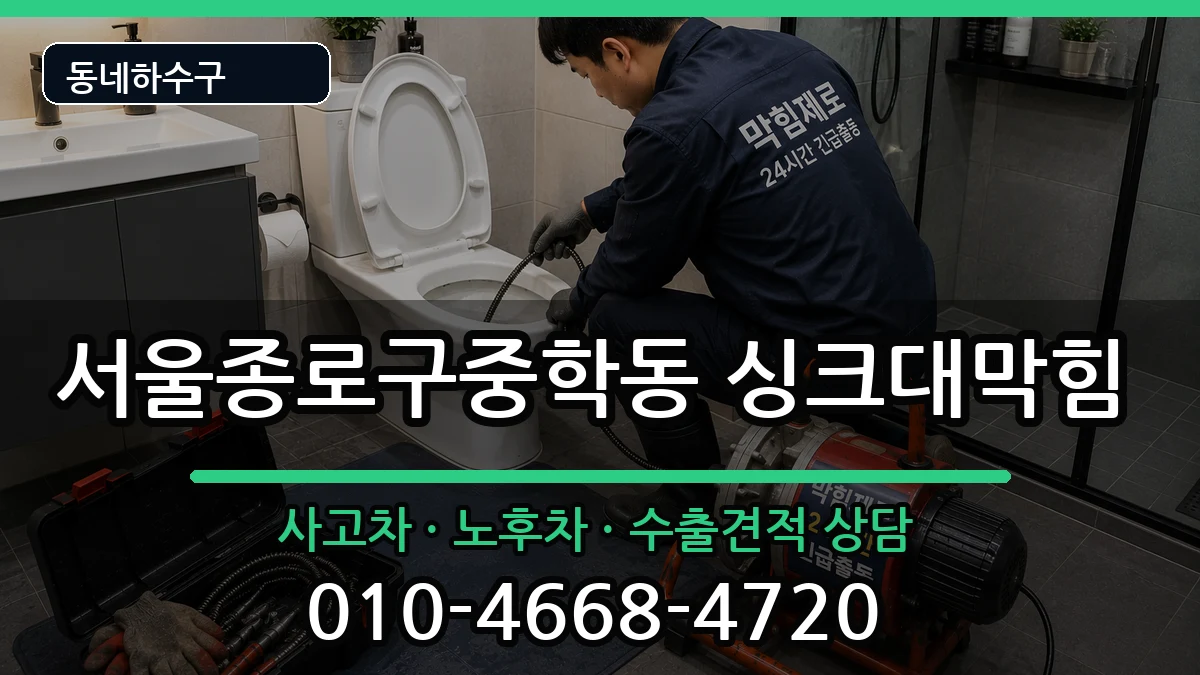 서울종로구중학동  싱크대막힘 비용형
