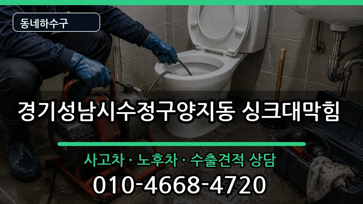 경기성남시수정구양지동 싱크대막힘 증상 처리 안내 이미지 1