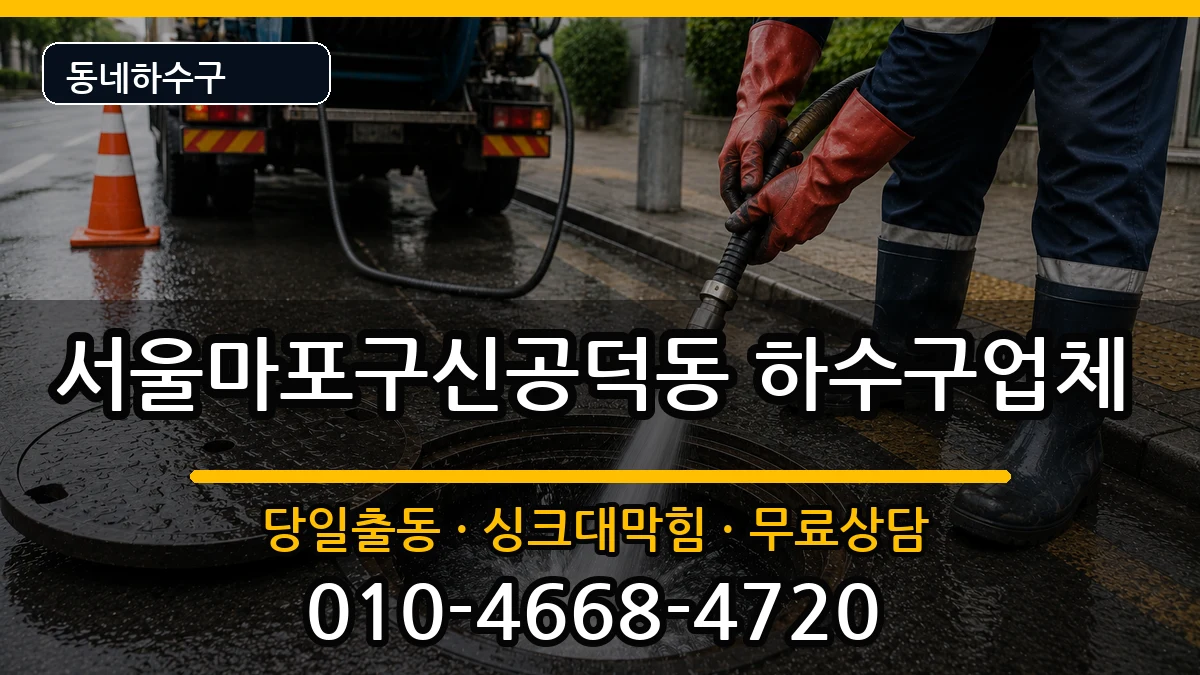 서울마포구신공덕동 하수구막힘 증상 처리 안내 이미지 2