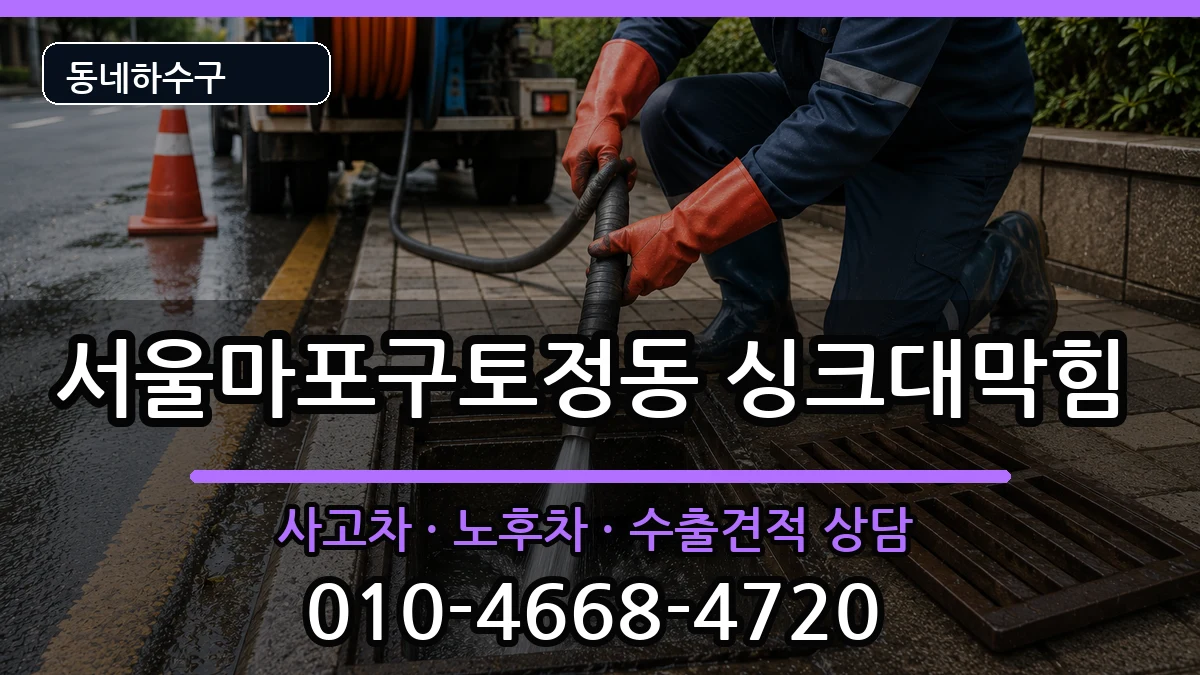 서울마포구토정동  싱크대막힘 질문형