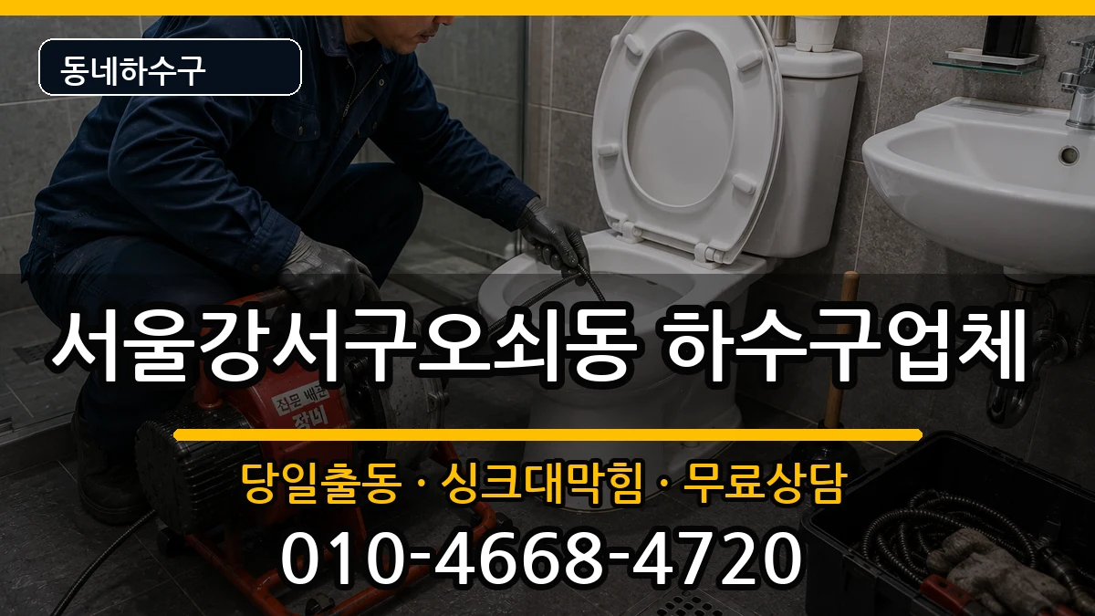 서울강서구오쇠동 하수구막힘 증상 처리 안내 이미지 1