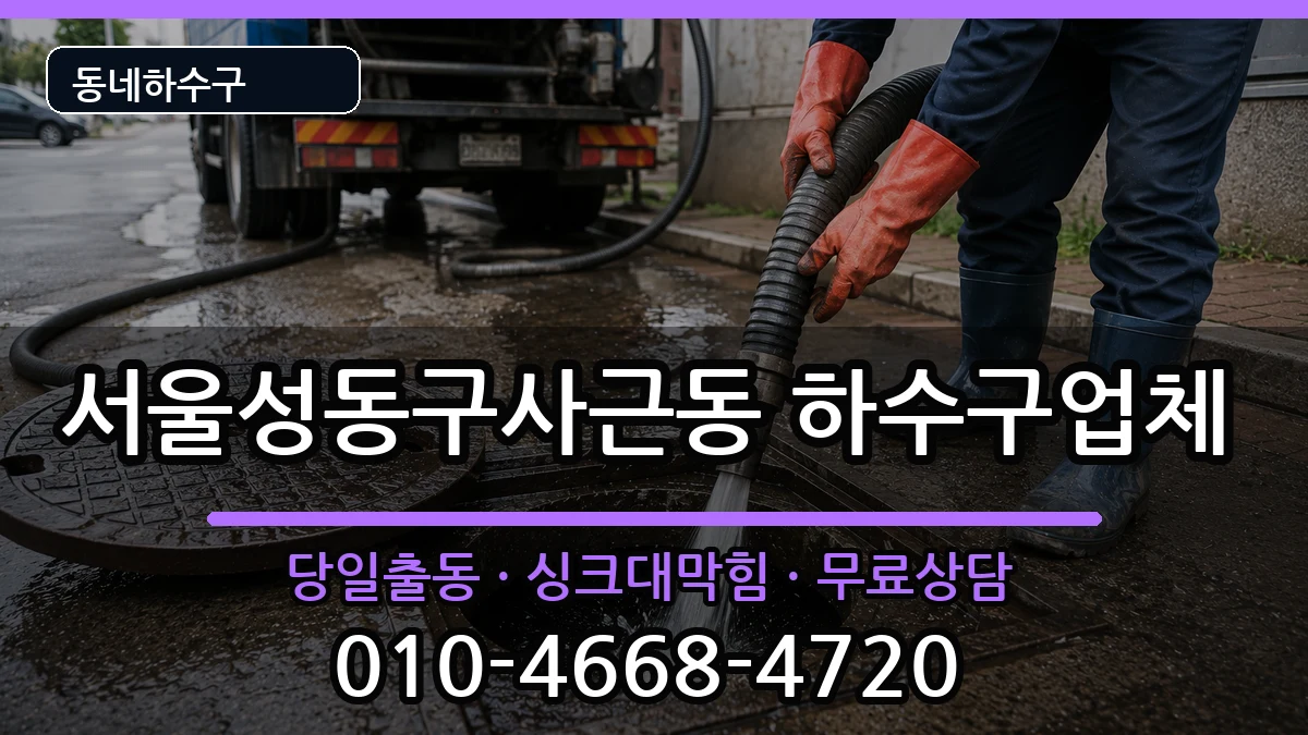 서울성동구사근동 하수구막힘 증상 처리 안내 이미지 3
