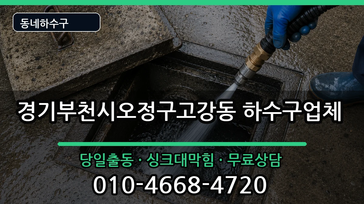 경기부천시오정구고강동  하수구막힘 주의사항형