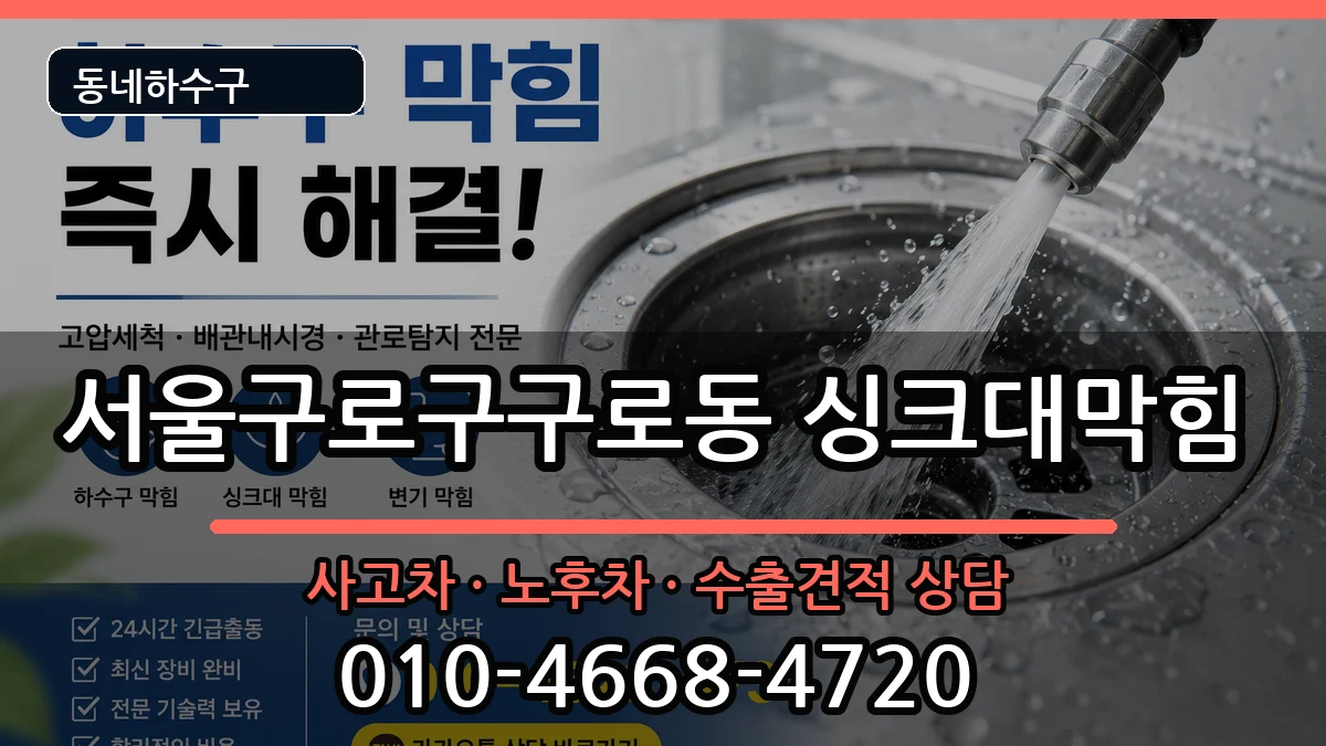 서울구로구구로동 싱크대막힘 서울구로구구로동 싱크대막힘 증상 처리 안내 이미지 3