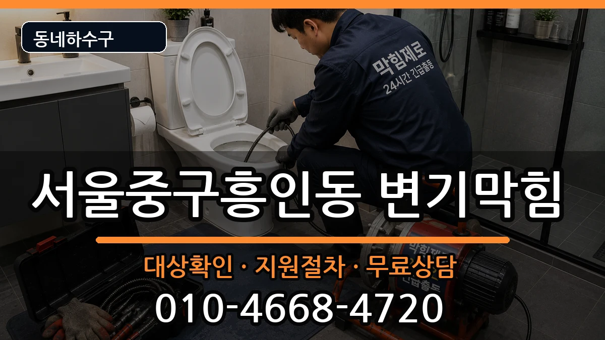 서울중구흥인동 변기막힘 증상 처리 안내 이미지 1