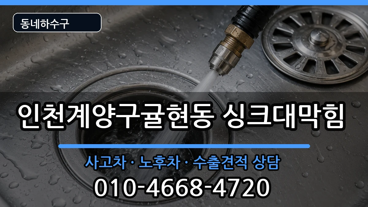 인천계양구귤현동 싱크대막힘 증상 처리 안내 이미지 3