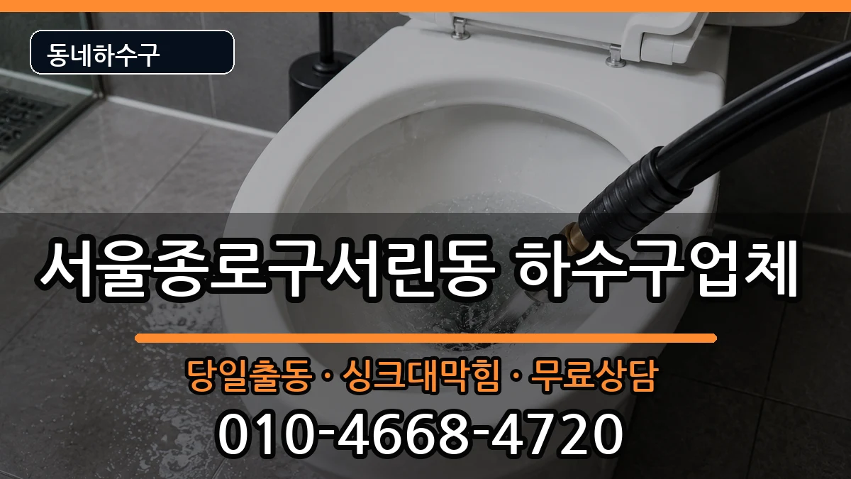 서울종로구서린동 하수구막힘 증상 처리 안내 이미지 1