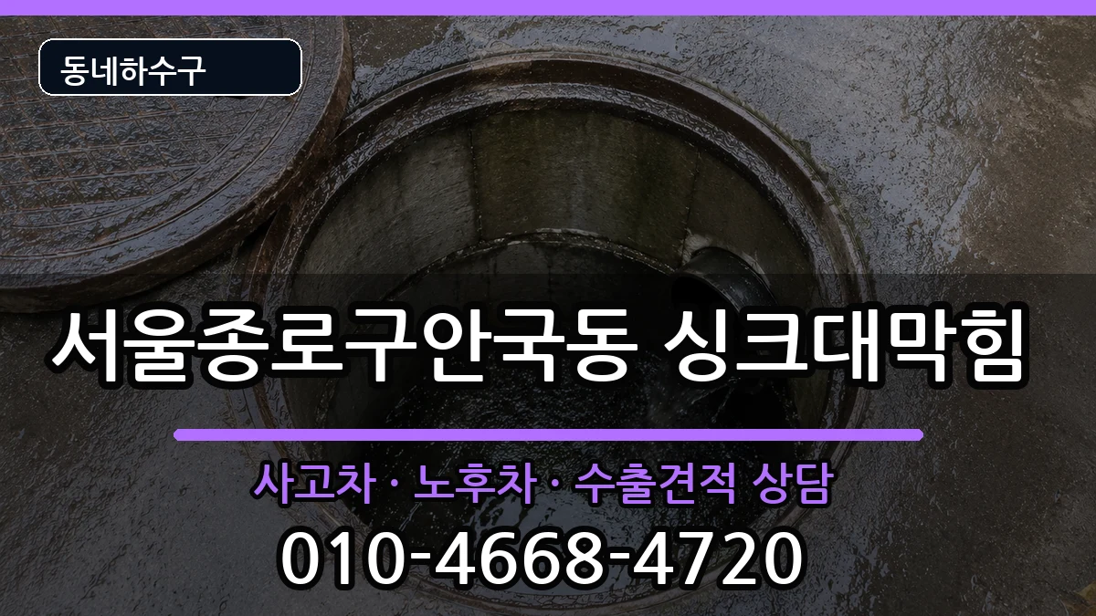 서울종로구안국동 싱크대막힘 증상 처리 안내 이미지 2