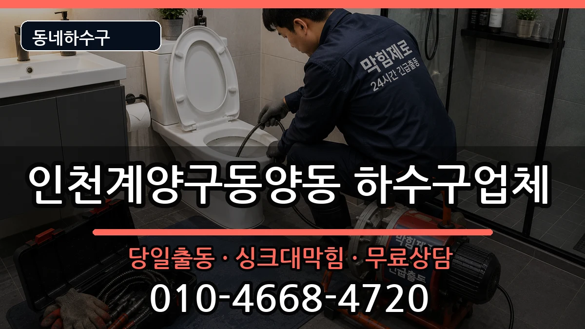 인천계양구동양동 하수구막힘 증상 처리 안내 이미지 3