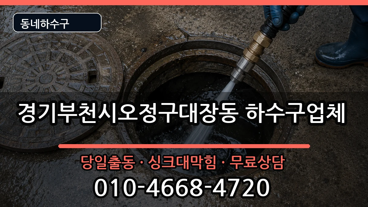 경기부천시오정구대장동 하수구막힘 경기부천시오정구대장동 하수구막힘 증상 처리 안내 이미지 1