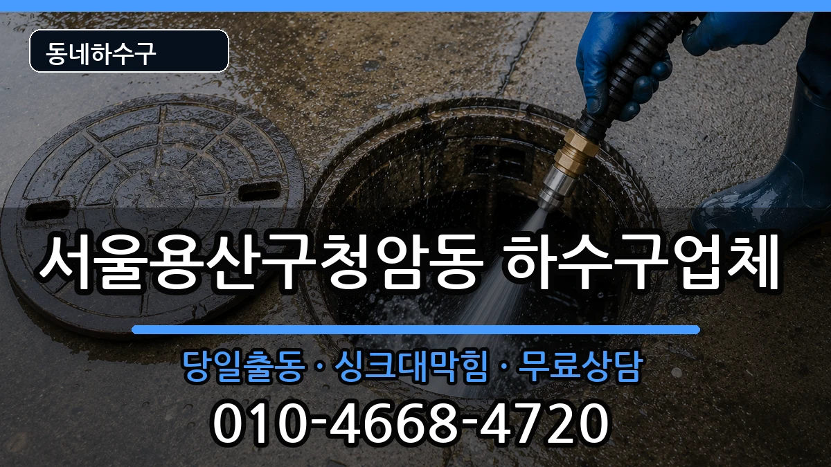 서울용산구청암동 하수구막힘 증상 처리 안내 이미지 2