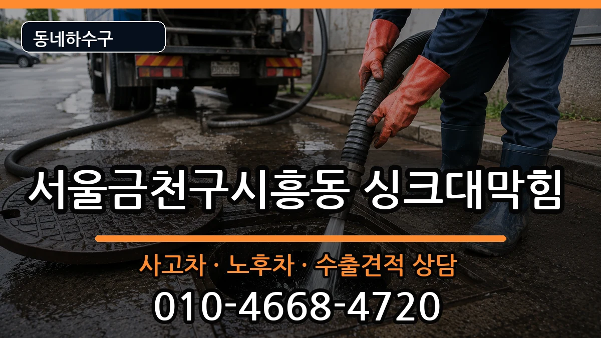 서울금천구시흥동 싱크대막힘 증상 처리 안내 이미지 1