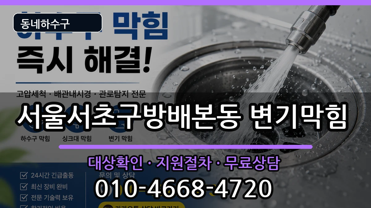 서울서초구방배본동 변기막힘 증상 처리 안내 이미지 3