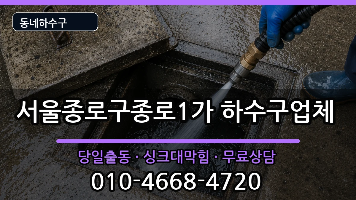 서울종로구종로1가 하수구막힘 증상 처리 안내 이미지 1