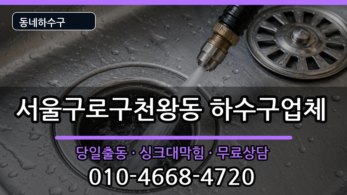 서울구로구천왕동 하수구막힘 증상 처리 안내 이미지 2