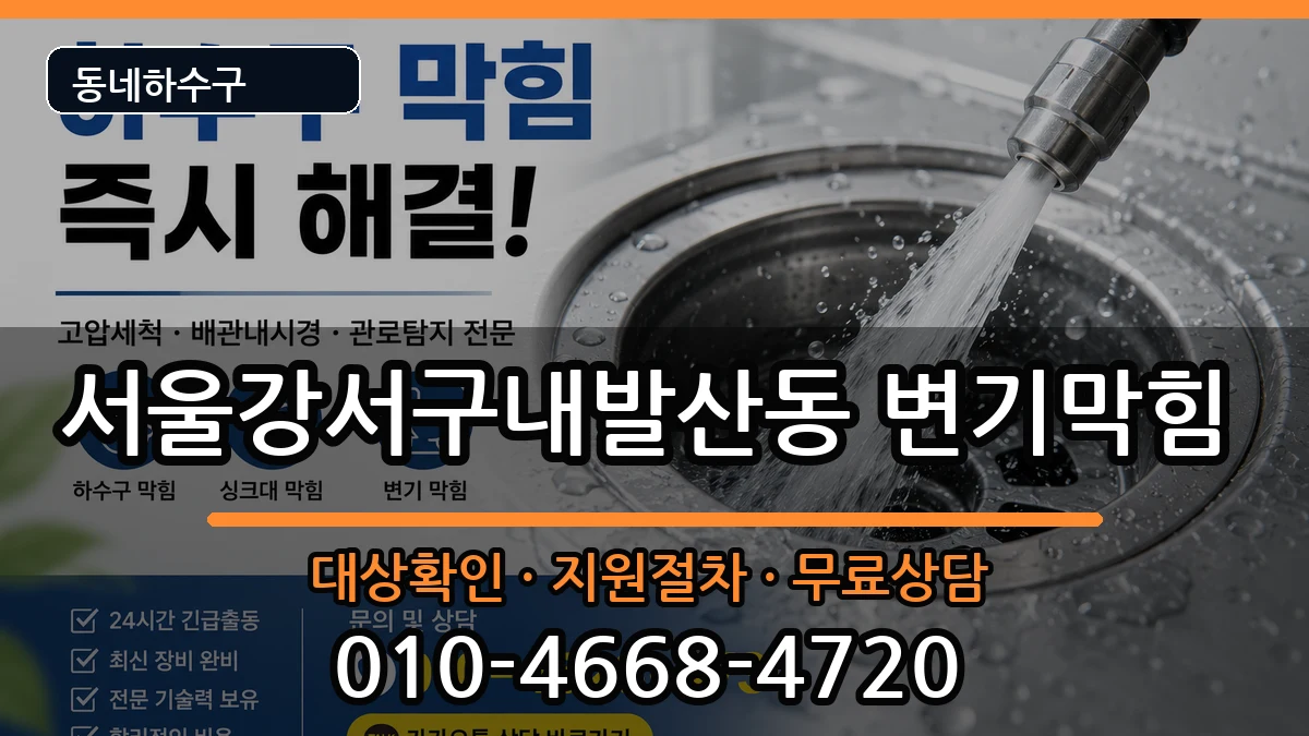 서울강서구내발산동 변기막힘 증상 처리 안내 이미지 3