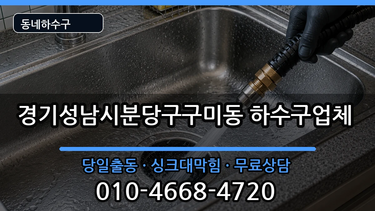 경기성남시분당구구미동 하수구막힘 증상 처리 안내 이미지 1