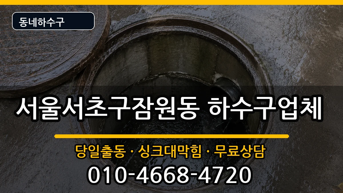 서울서초구잠원동 하수구막힘 증상 처리 안내 이미지 1