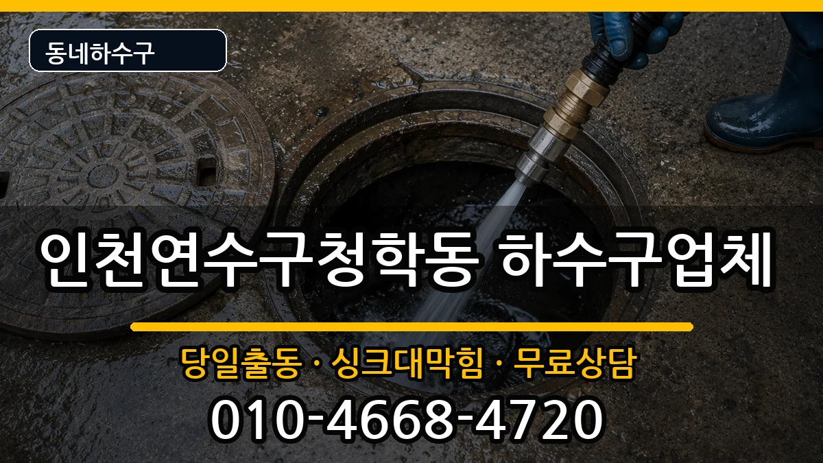 인천연수구청학동 하수구막힘 인천연수구청학동 하수구막힘 증상 처리 안내 이미지 1