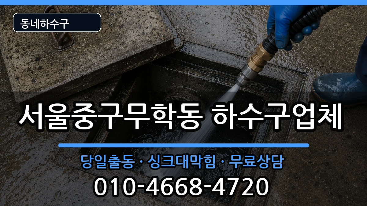 서울중구무학동 하수구막힘 증상 처리 안내 이미지 1