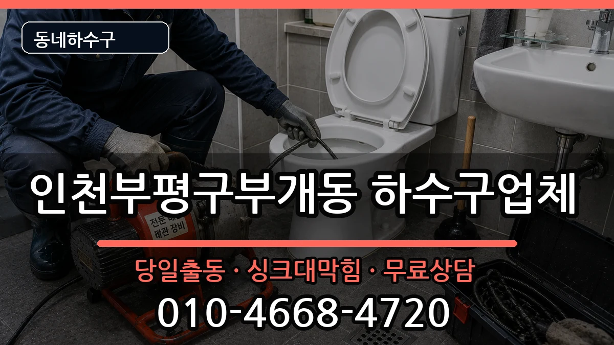 인천부평구부개동 하수구막힘 증상 처리 안내 이미지 1