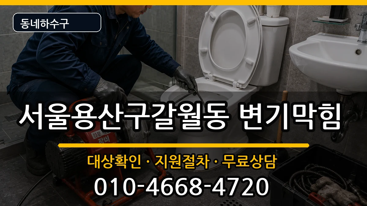 서울용산구갈월동 변기막힘 증상 처리 안내 이미지 3