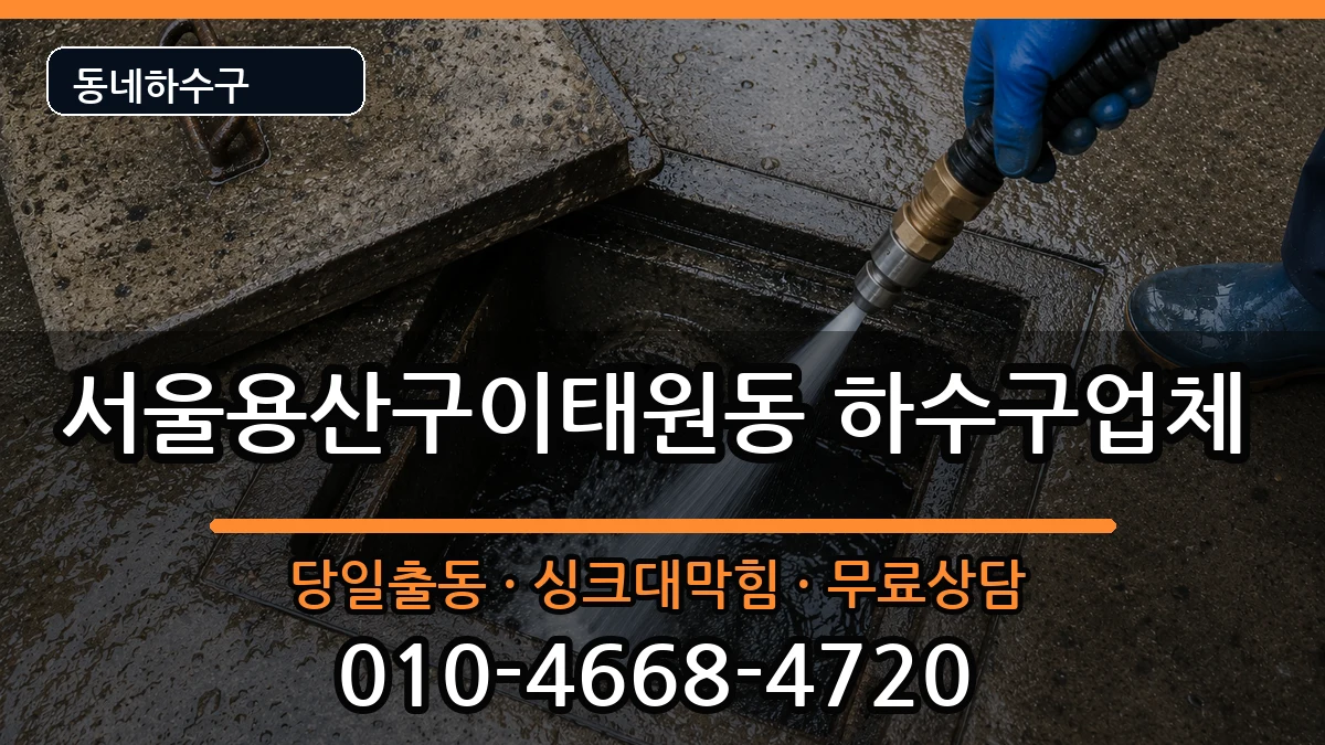 서울용산구이태원동 하수구막힘 증상 처리 안내 이미지 2