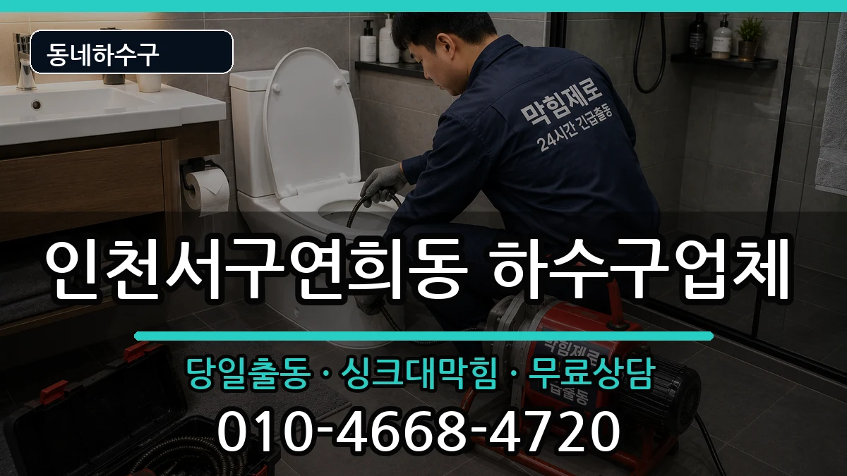 인천서구연희동 하수구막힘 증상 처리 안내 이미지 3