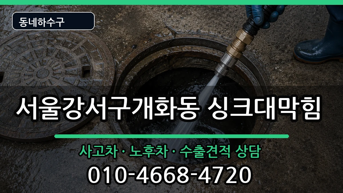 서울강서구개화동 싱크대막힘 증상 처리 안내 이미지 1