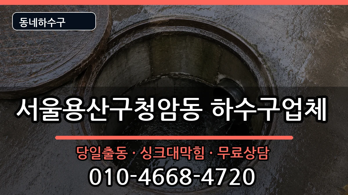 서울용산구청암동 하수구막힘 증상 처리 안내 이미지 3