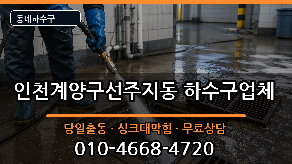 인천계양구선주지동 하수구막힘 증상 처리 안내 이미지 1