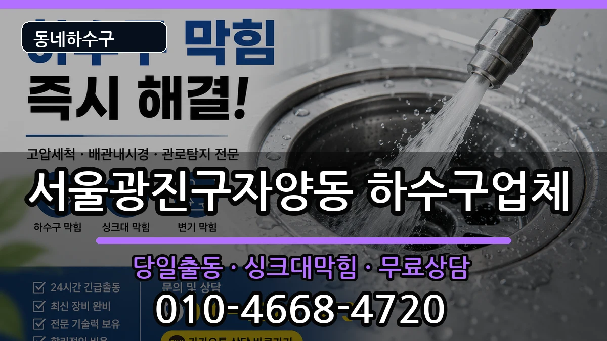 서울광진구자양동 하수구막힘 증상 처리 안내 이미지 1
