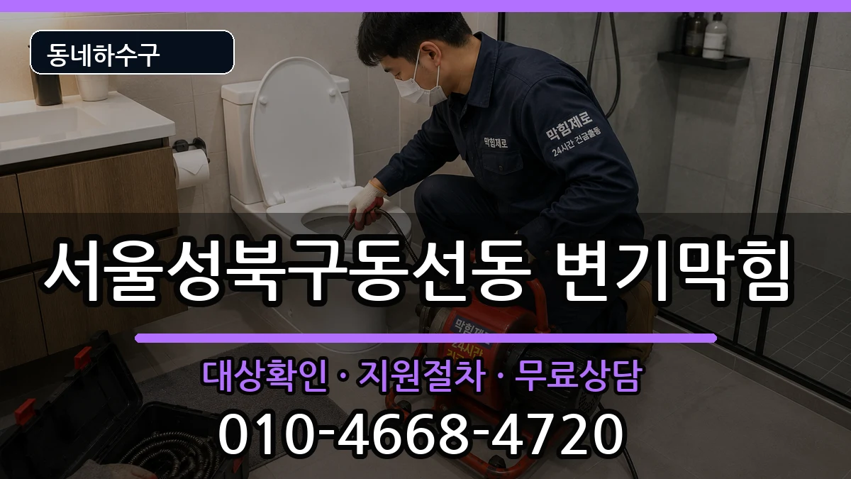 서울성북구동선동 변기막힘 서울성북구동선동 변기막힘 증상 처리 안내 이미지 1