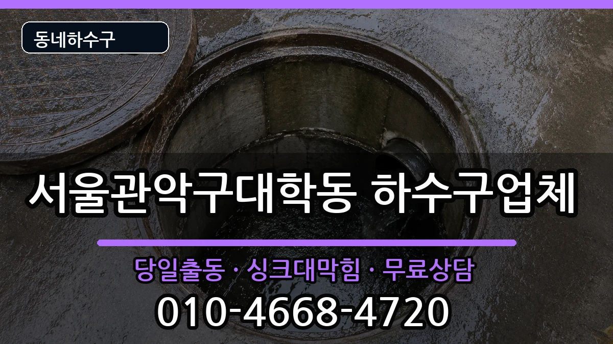 서울관악구대학동 하수구막힘 증상 처리 안내 이미지 3
