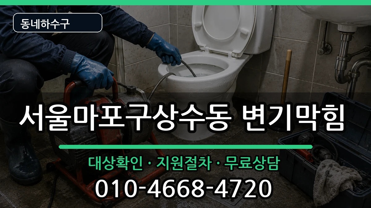 서울마포구상수동 변기막힘 증상 처리 안내 이미지 1