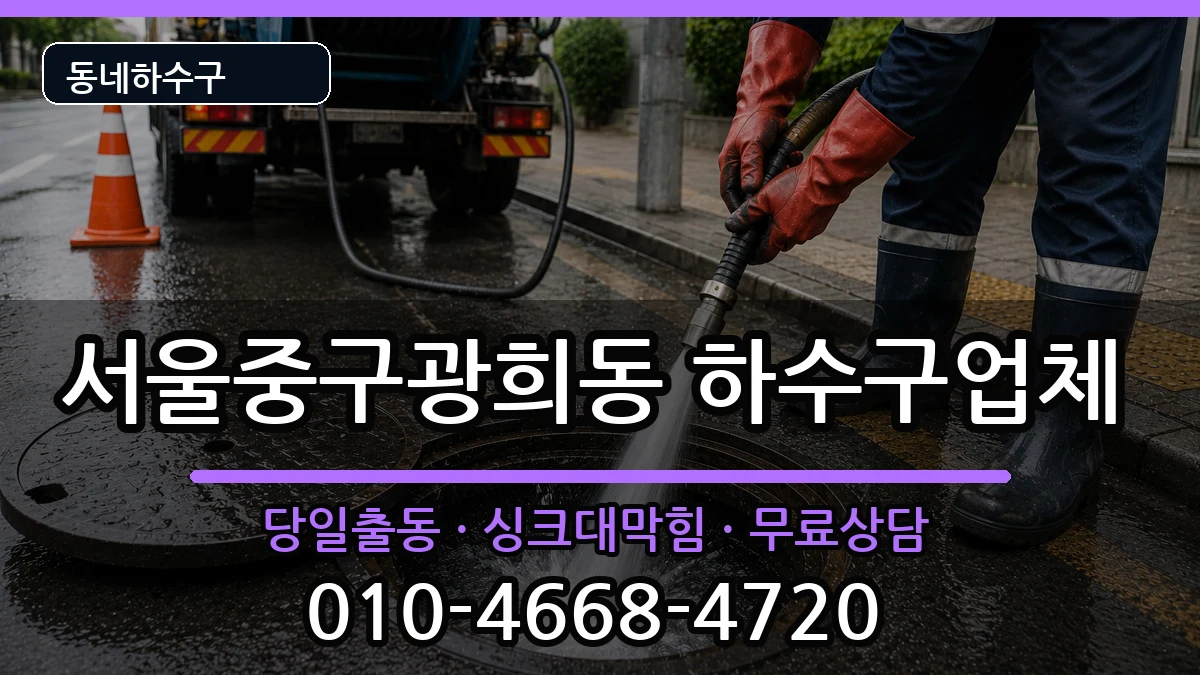 서울중구광희동 하수구막힘 증상 처리 안내 이미지 2