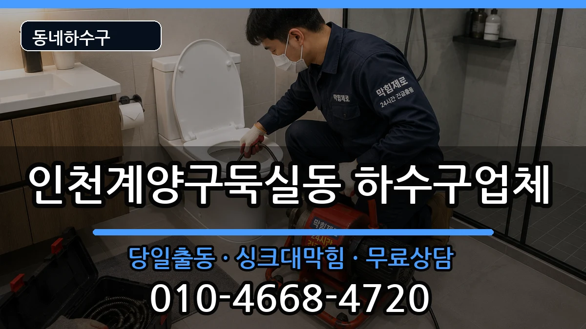 인천계양구둑실동 하수구막힘 증상 처리 안내 이미지 1