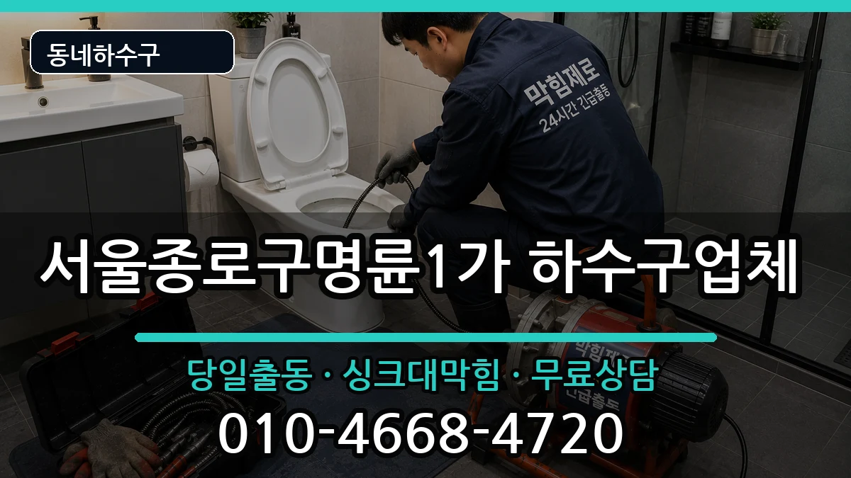 서울종로구명륜1가  하수구막힘 비용형