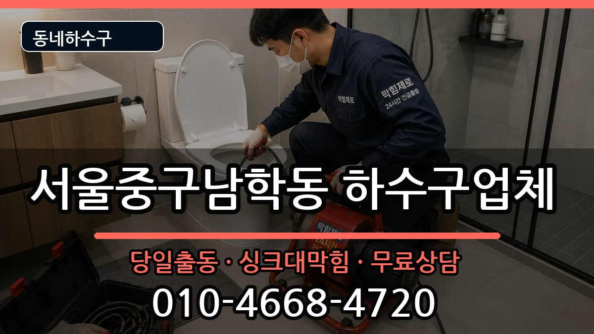 서울중구남학동  하수구막힘 사례형