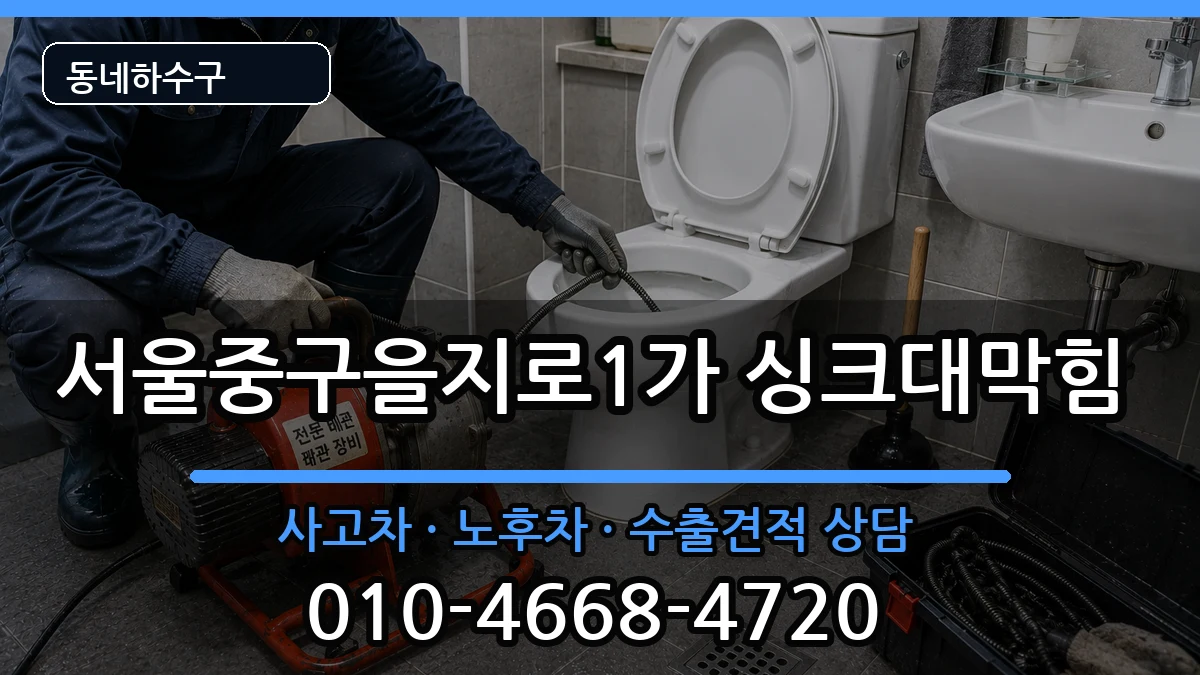 서울중구을지로1가 싱크대막힘 증상 처리 안내 이미지 2