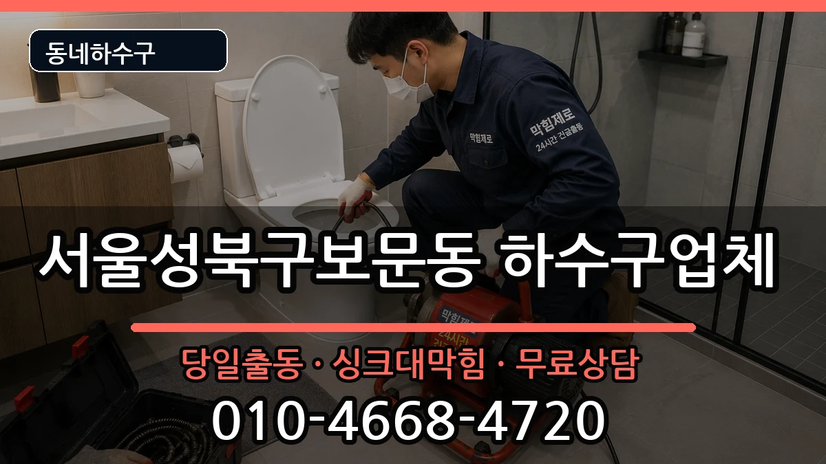 서울성북구보문동 하수구막힘 증상 처리 안내 이미지 1