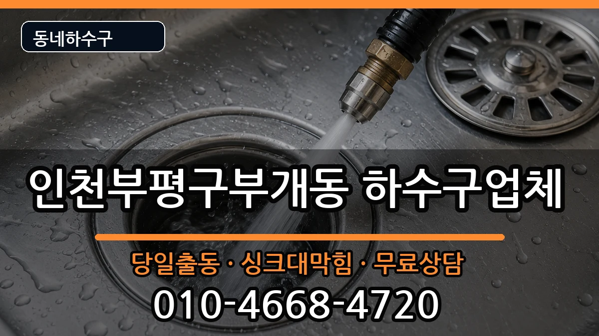 인천부평구부개동 하수구막힘 증상 처리 안내 이미지 2