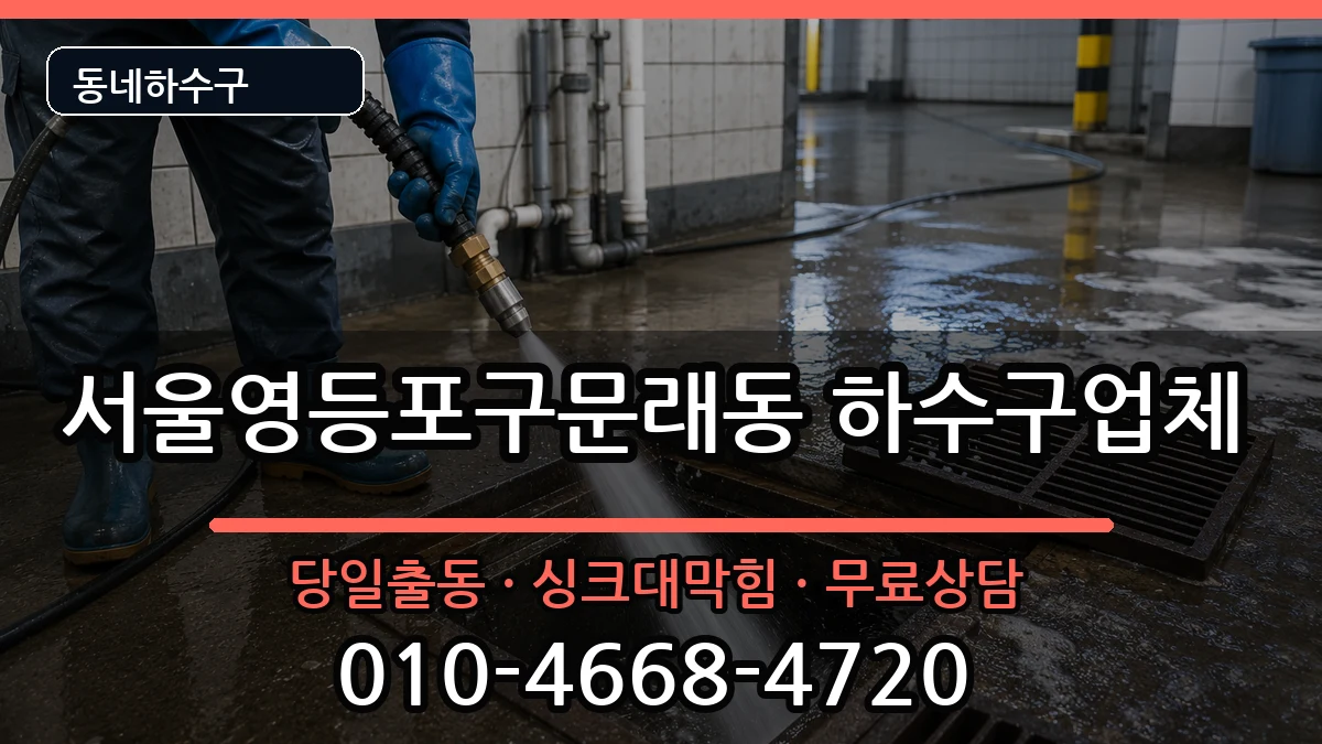 서울영등포구문래동 하수구막힘 증상 처리 안내 이미지 2