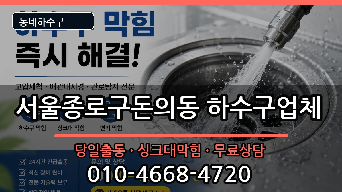 서울종로구돈의동 하수구막힘 서울종로구돈의동 하수구막힘 증상 처리 안내 이미지 1