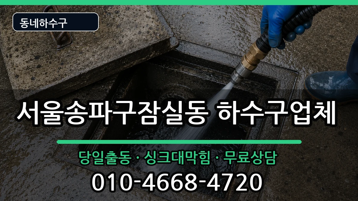 서울송파구잠실동 하수구막힘 증상 처리 안내 이미지 1