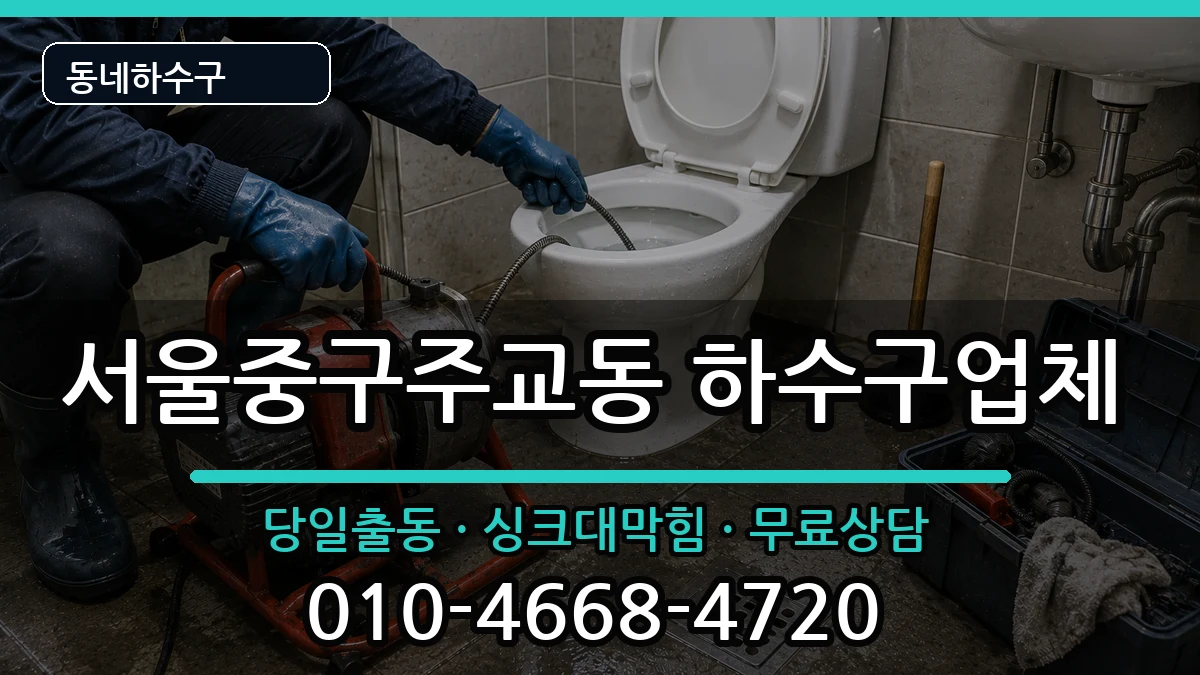 서울중구주교동 하수구막힘 증상 처리 안내 이미지 3