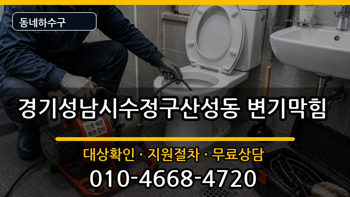 경기성남시수정구산성동 변기막힘 증상 처리 안내 이미지 3