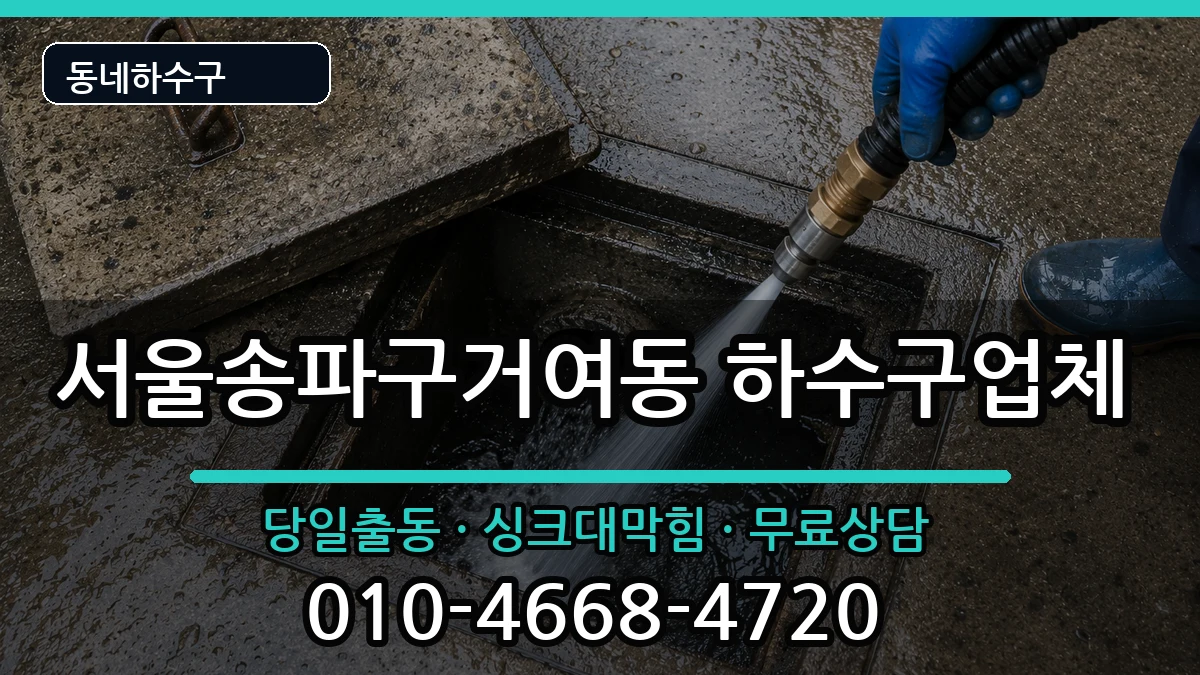 서울송파구거여동 하수구막힘 증상 처리 안내 이미지 2
