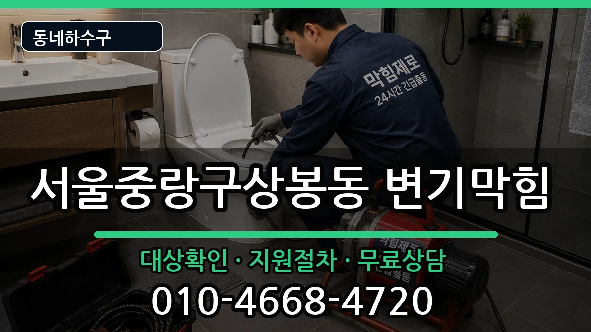 서울중랑구상봉동 변기막힘 증상 처리 안내 이미지 3